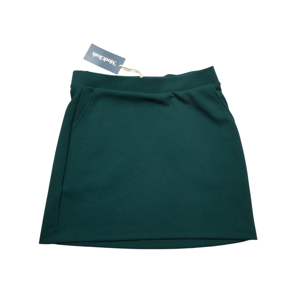 ModCloth Skirt Womens Small Green Knit Stretch Pull On Mini Made In USA Casual